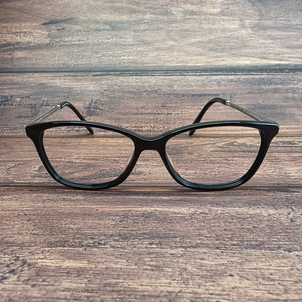 Valerie Spencer 9344 Eyeglasses Black Silver Cat Eye 51-15-140 Frames